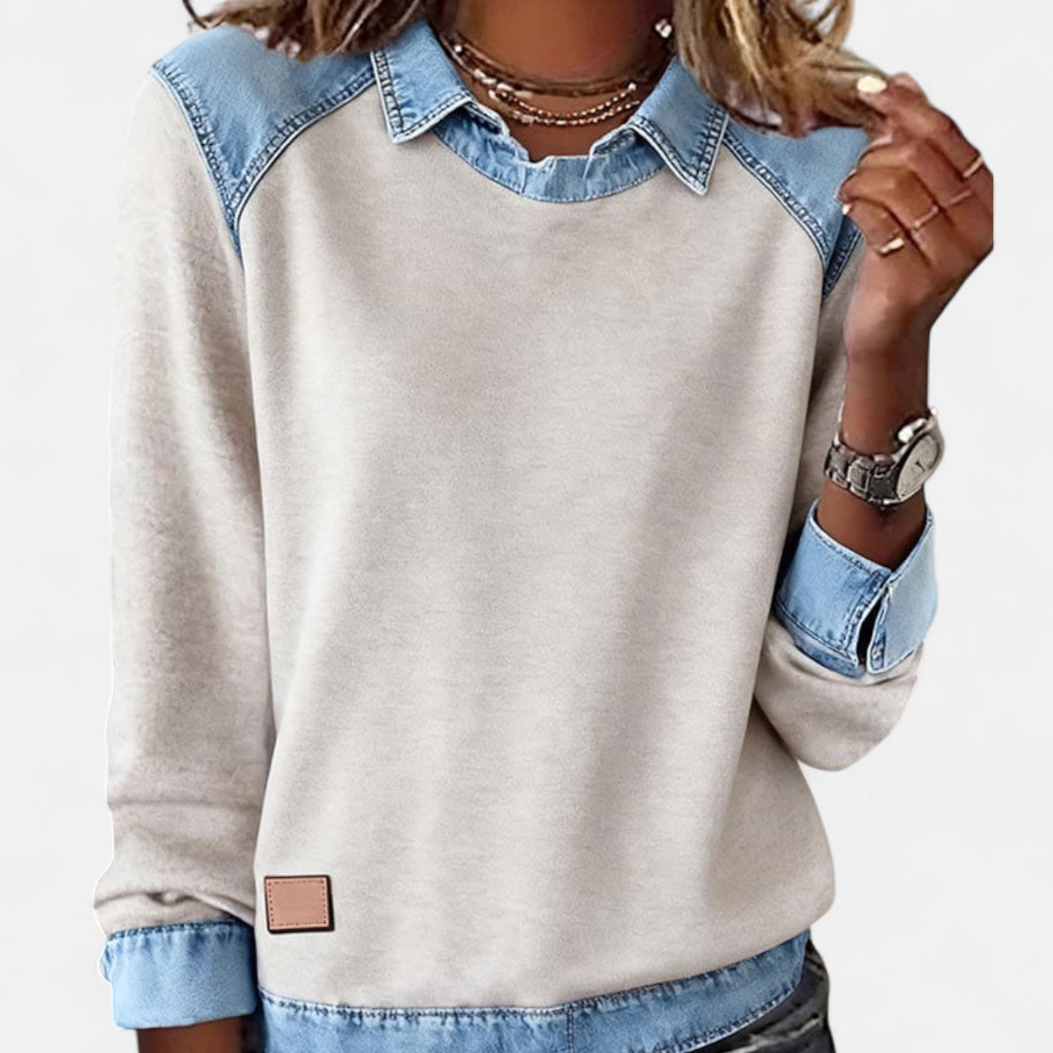 Blusa de manga larga a la moda