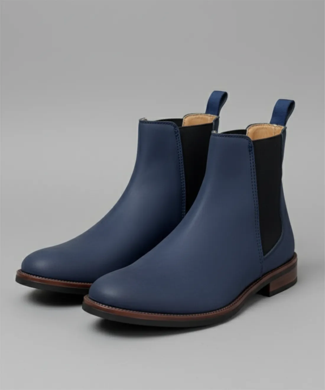 Botín Tipo Chelsea Azul Marino(Nobuck)