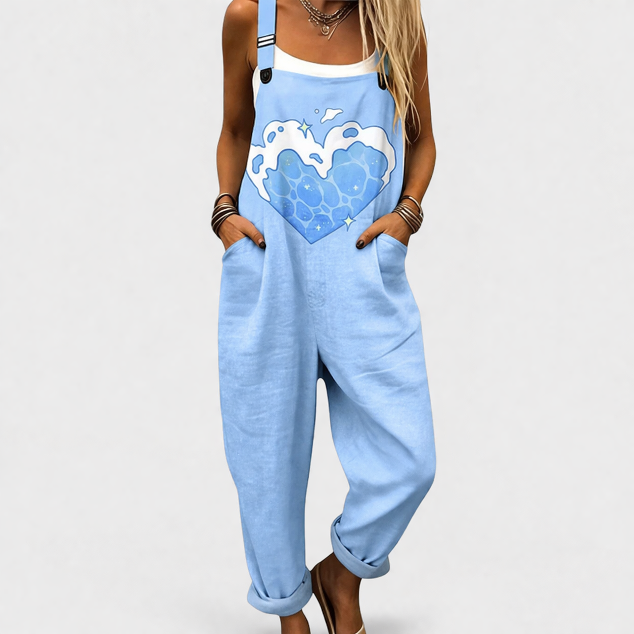 Costanza™ | Tuta Stampata Cuori Blu