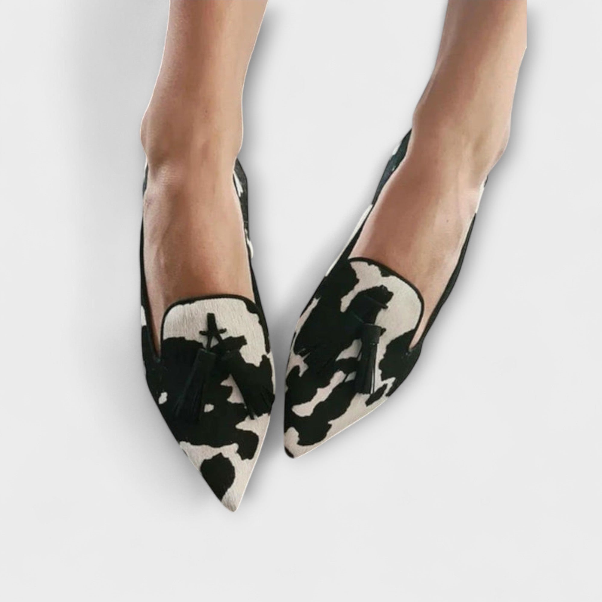 Flats Júlia Animal Print con Pompones