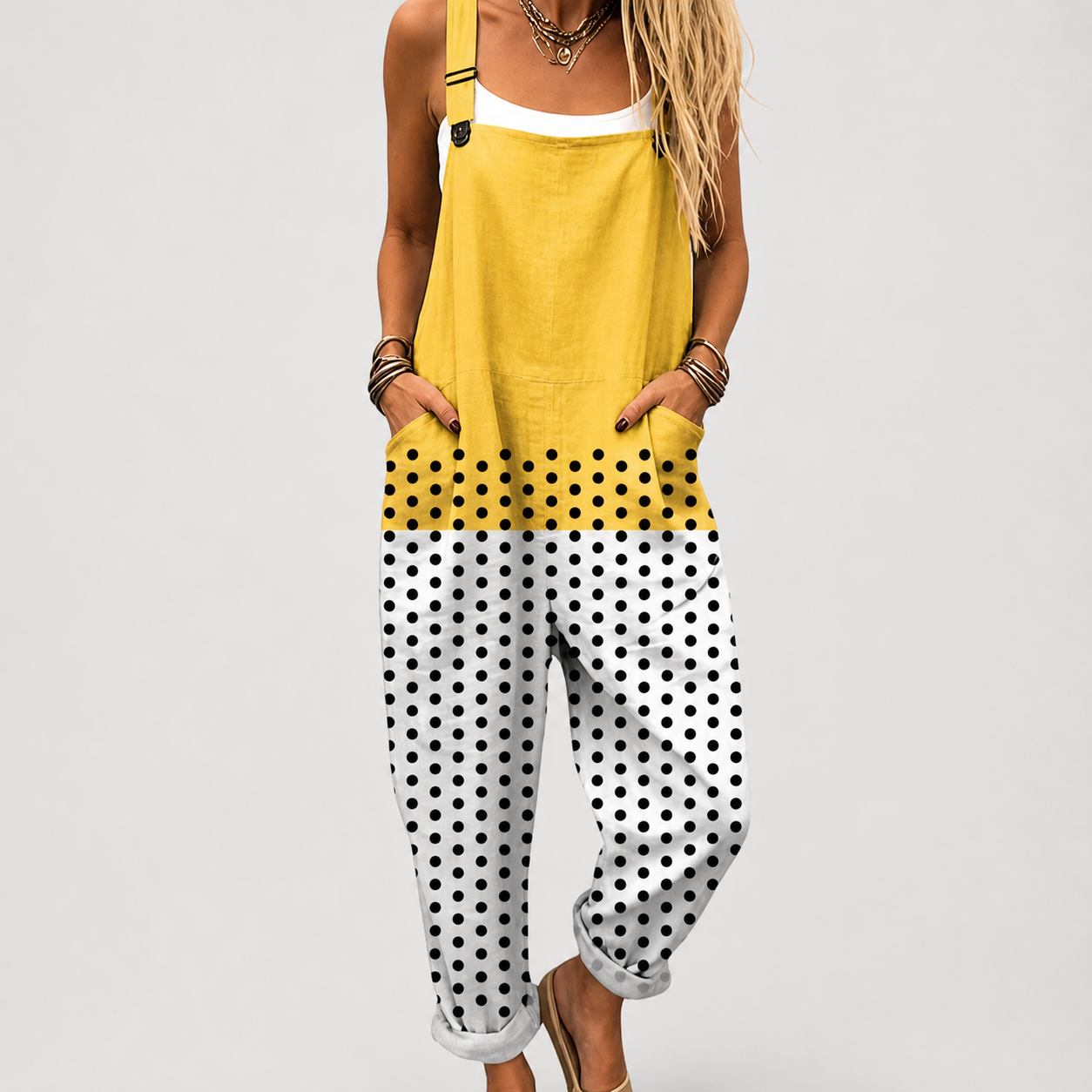 Laura™ | Tuta Stampata Gialla e Bianca