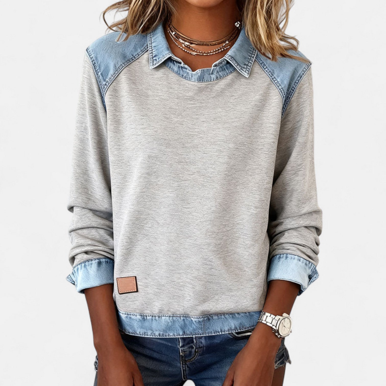 Blusa de manga larga a la moda