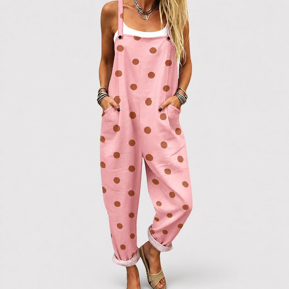 Nadia™ | Tuta Leggera a Pois Rosa