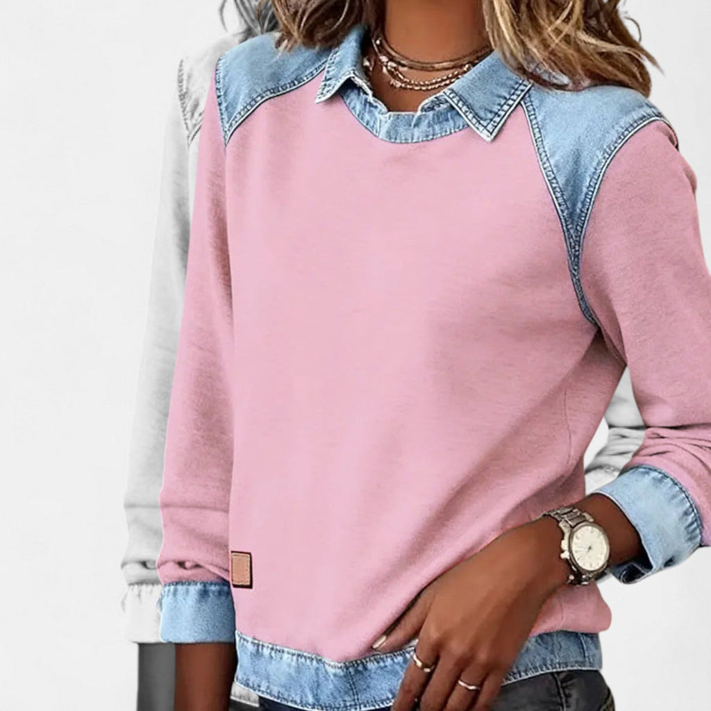 Blusa de manga larga a la moda