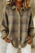 Talia | Cardigan in Maglia a Quadri Accogliente
