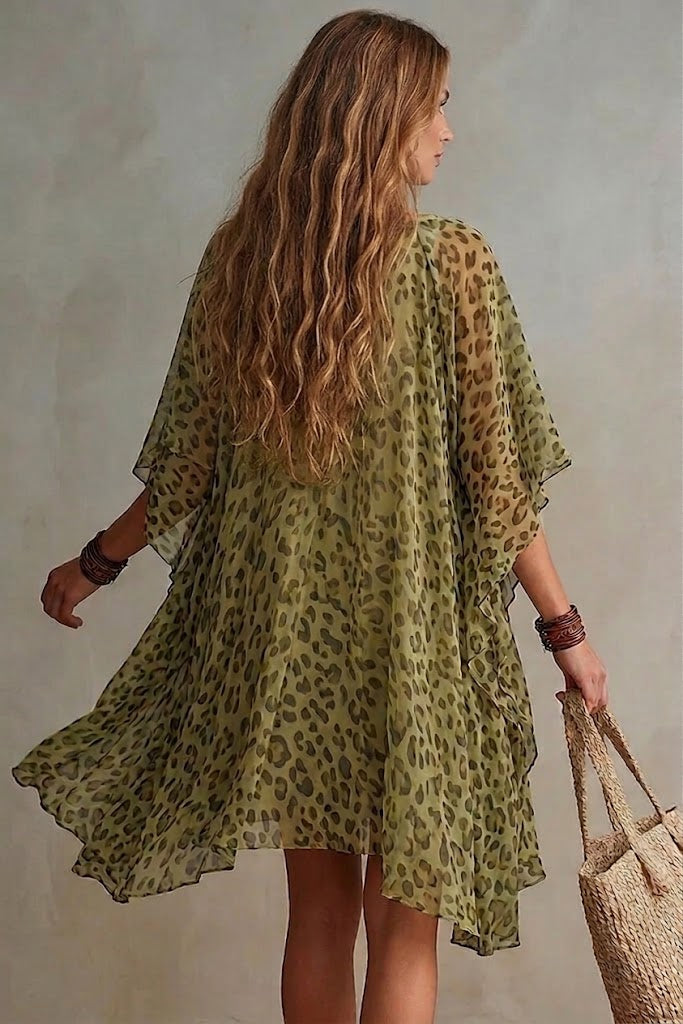 Bianca | Vestido de chiffon con estampado de leopardo para Mujer