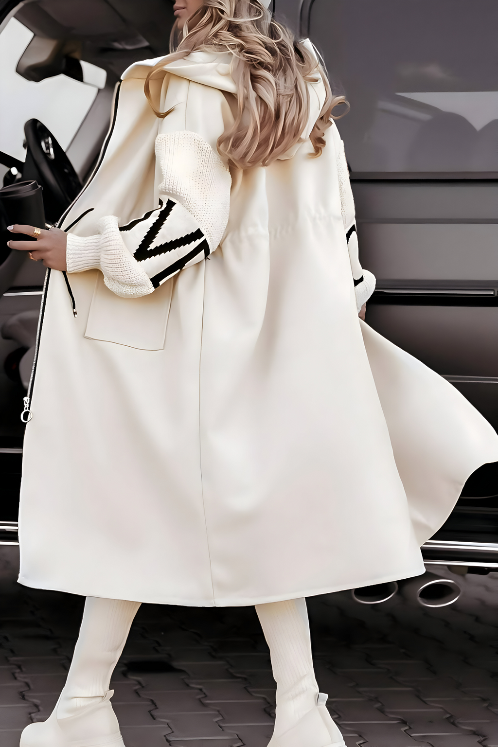 Elena | Chaqueta de mujer con mangas de punto y capucha