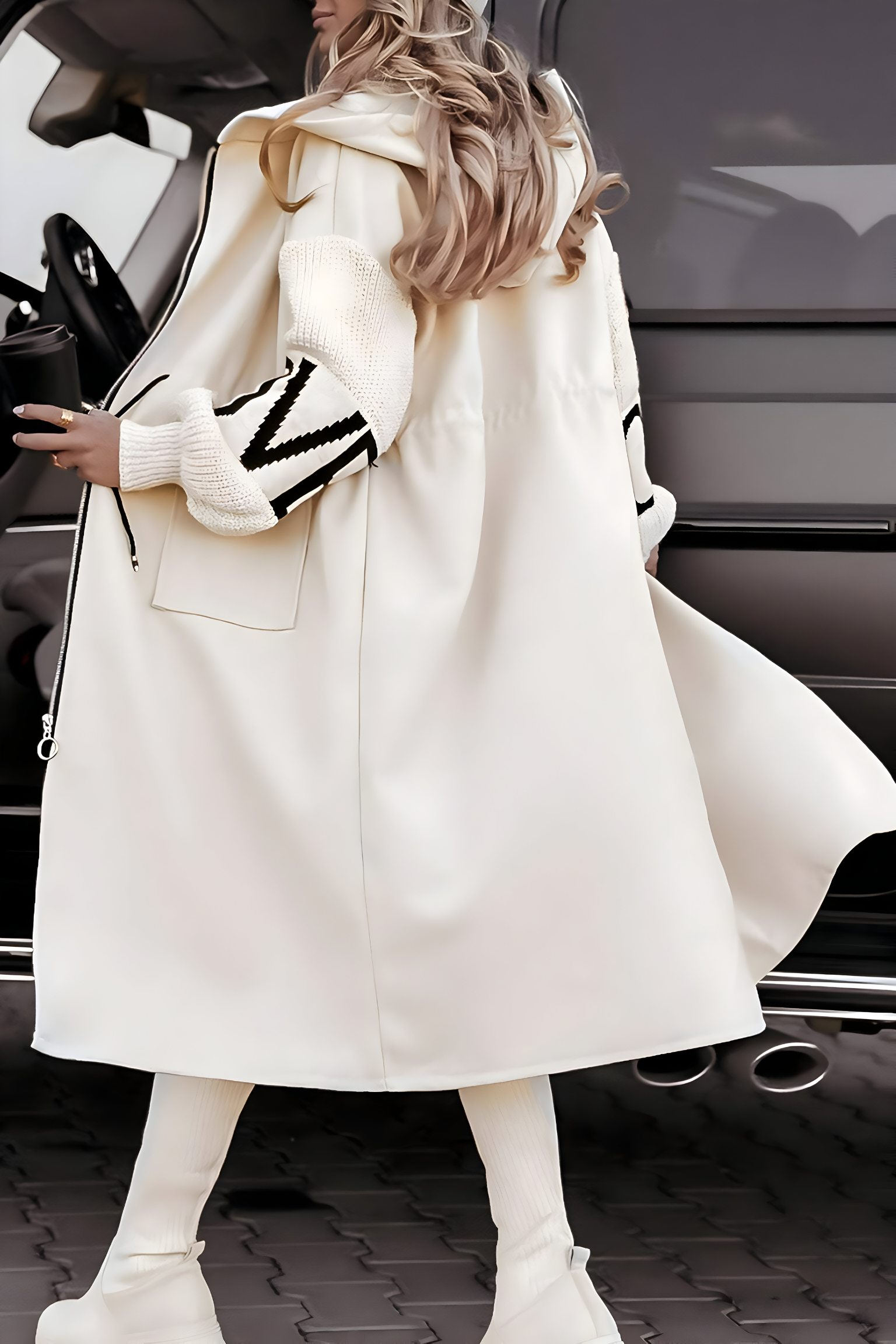 Elena | Chaqueta de mujer con mangas de punto y capucha