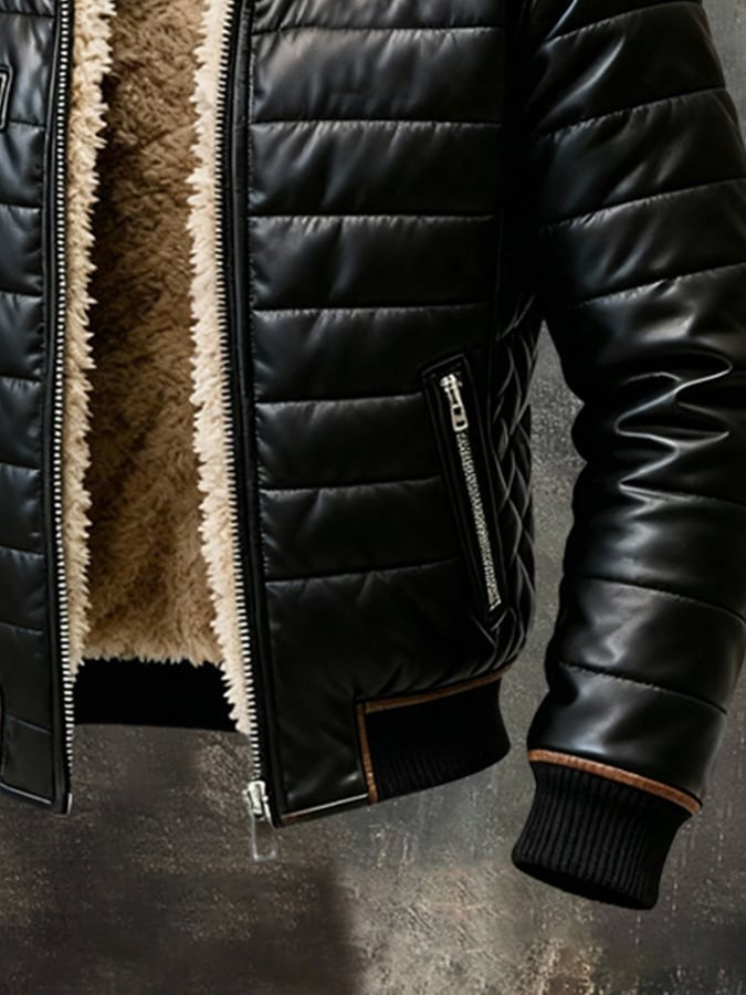 CHAQUETA NEGRA CON FORRO DE SHERPA