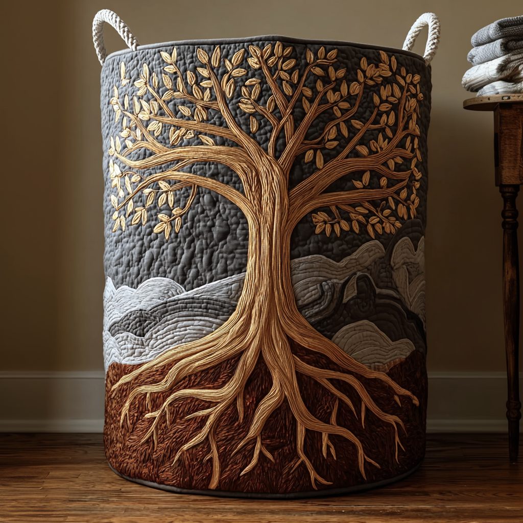 Árbol Eterno | Cesta de Almacenamiento Acolchada