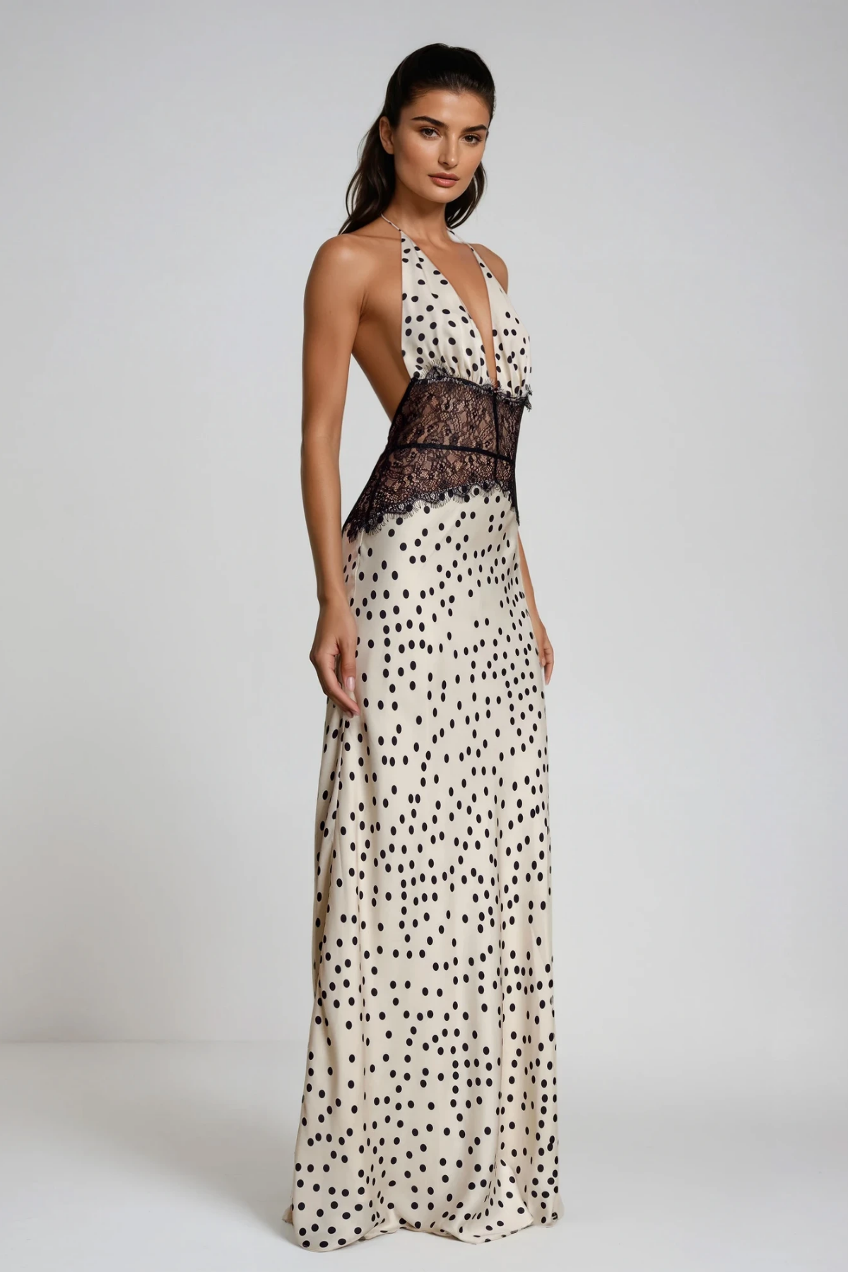 Clara™ | Vestido Maxi Lunares con Encaje Elegante