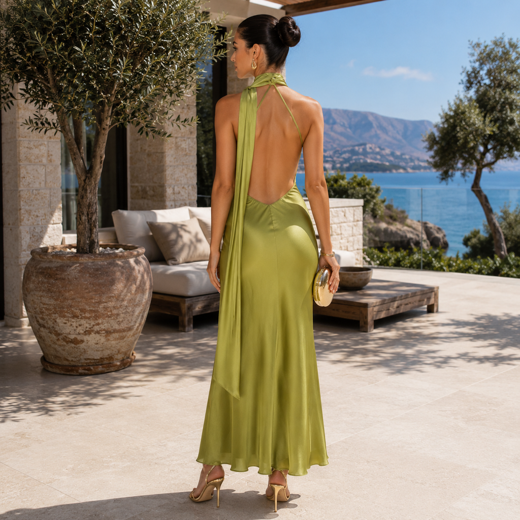 Vestido Esther™ -  Elegancia Satinada que Deslumbra de Noche