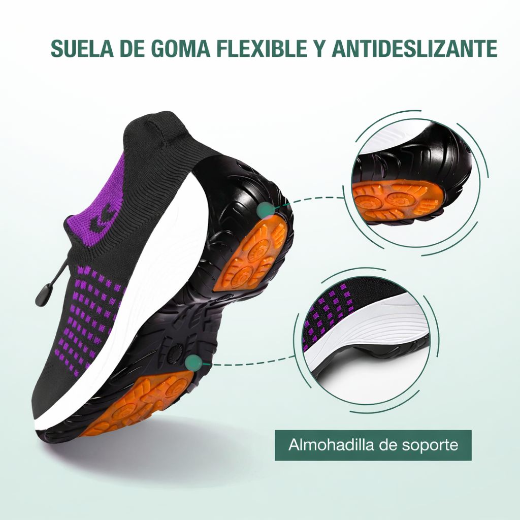 Ambulo Zapatos Ortopédicos Tejido - Púrpura Negro
