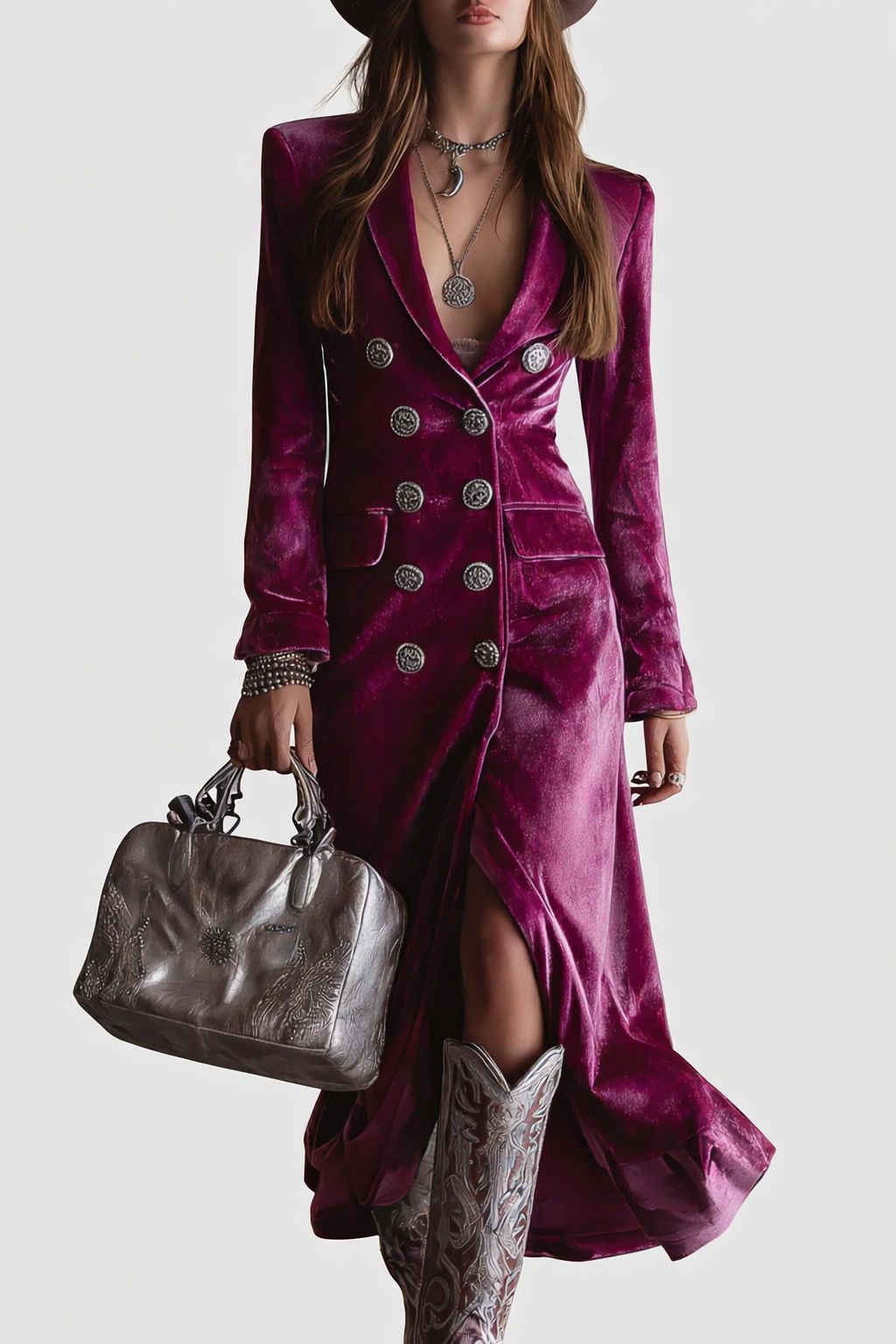 Vera | Vestido Blazer de Terciopelo Maxi