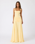 ENIE | Vestido maxi con escote cuadrado fruncido para Mujer