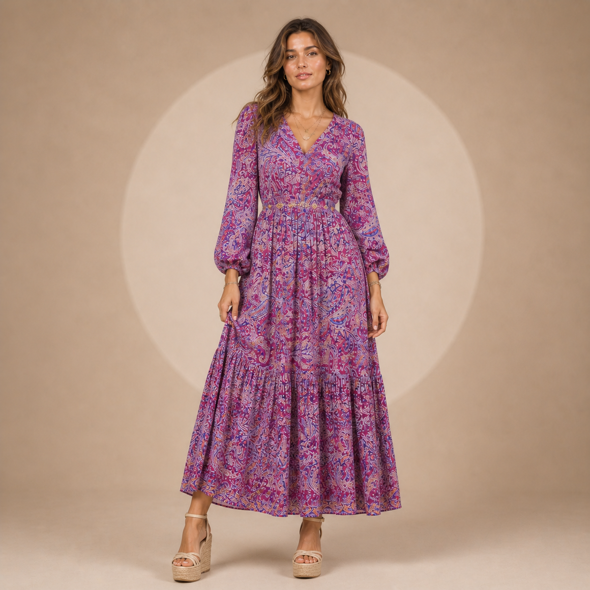 Lucía™ | Vestido Maxi Boho con Estampado Paisley