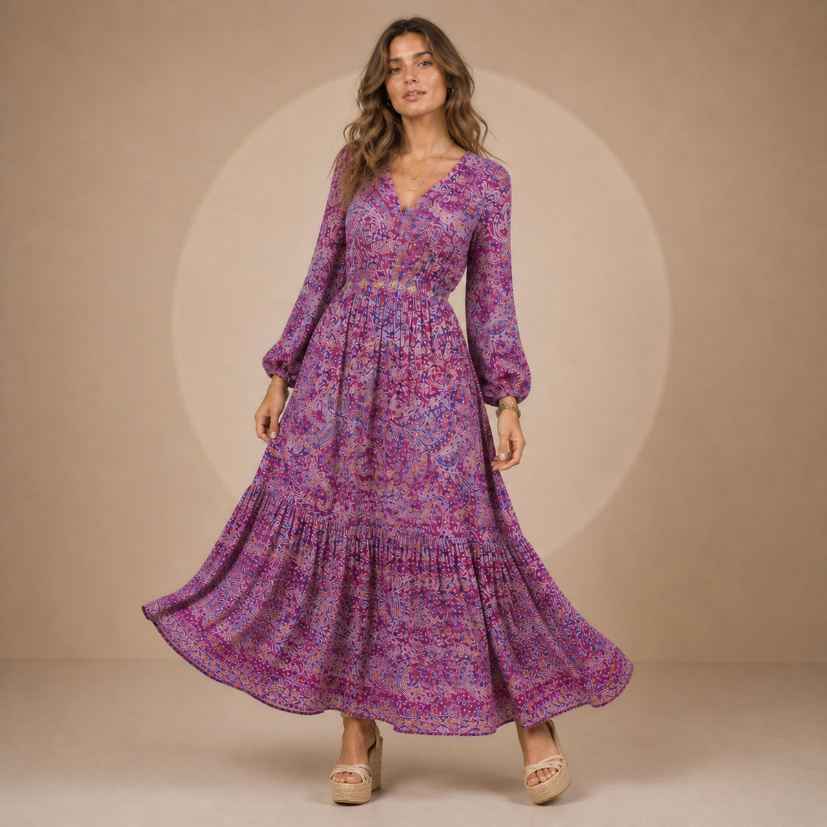 Lucía™ | Vestido Maxi Boho con Estampado Paisley