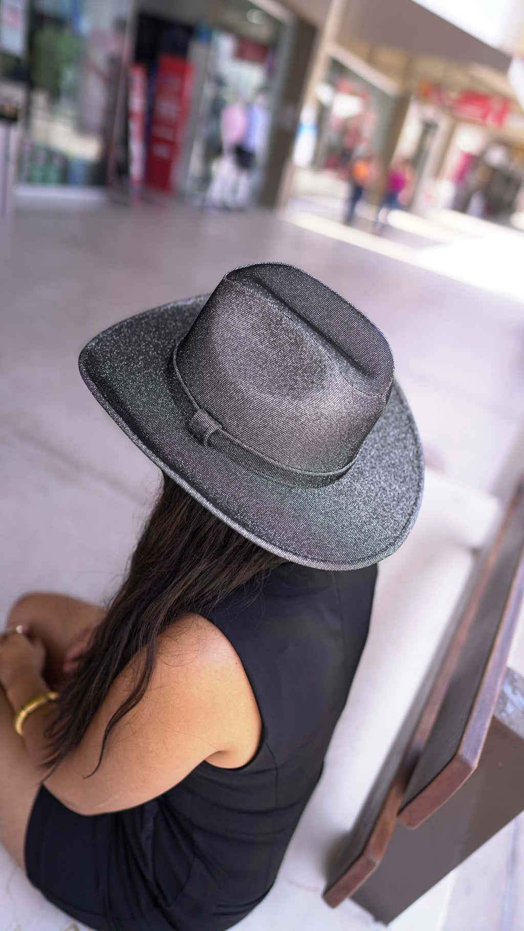 SOMBRERO BOLONA GLITTER GRIS