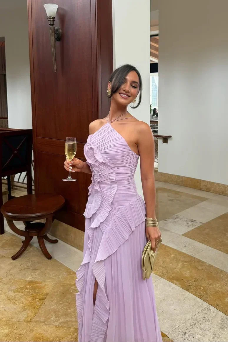 Vestido Lavanda Imperial | Elegancia romántica con movimiento
