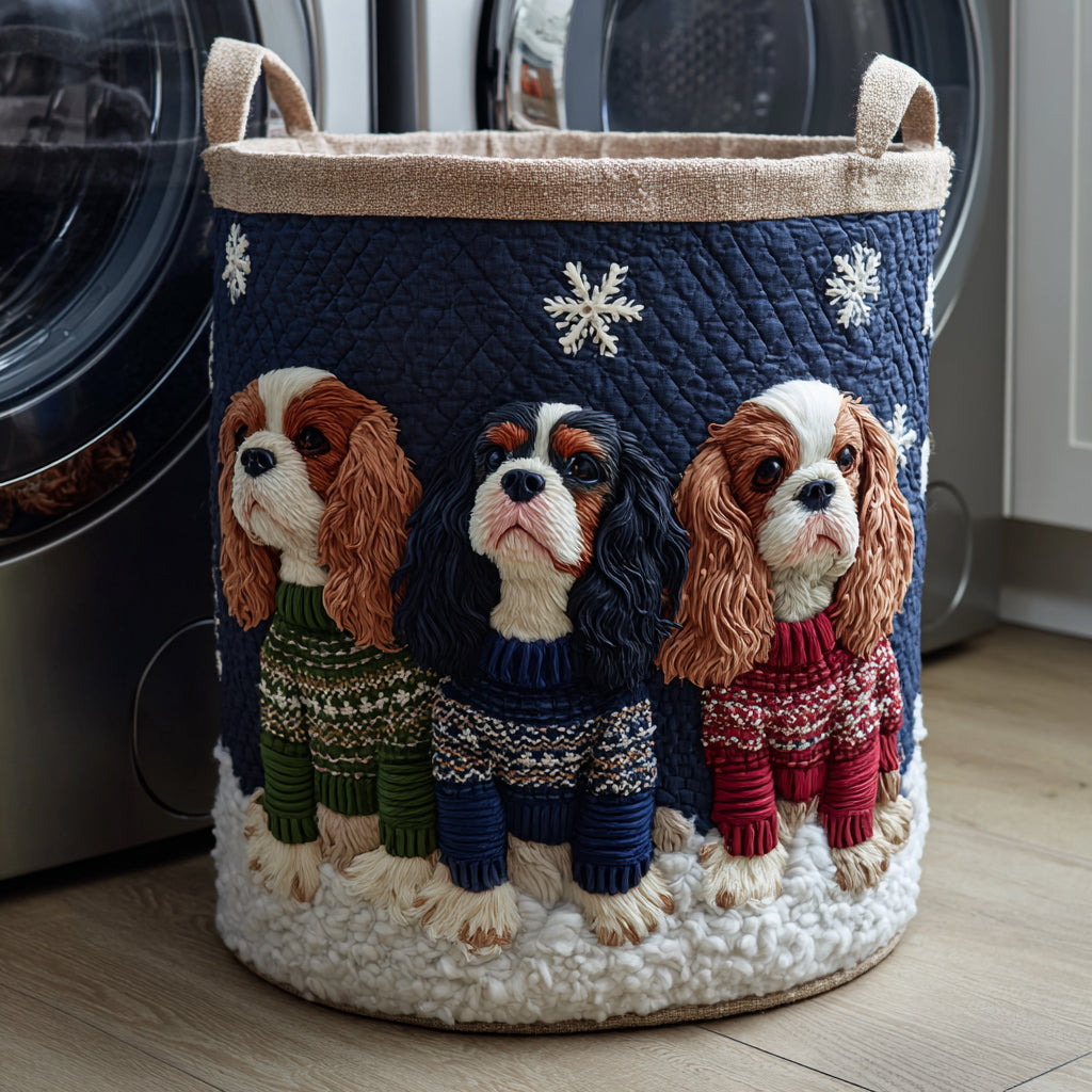 Cavalier King Charles con Jersey | Cesta de Almacenamiento Acolchada