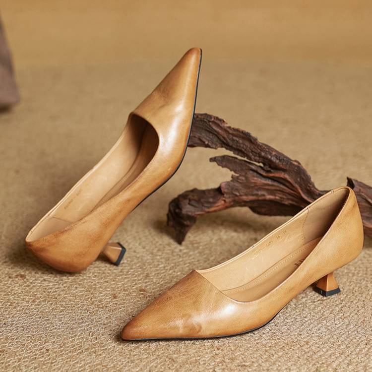 Anok Tacones Altos de Cuero Auténtico