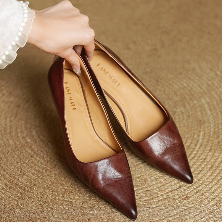Anok Tacones Altos de Cuero Auténtico