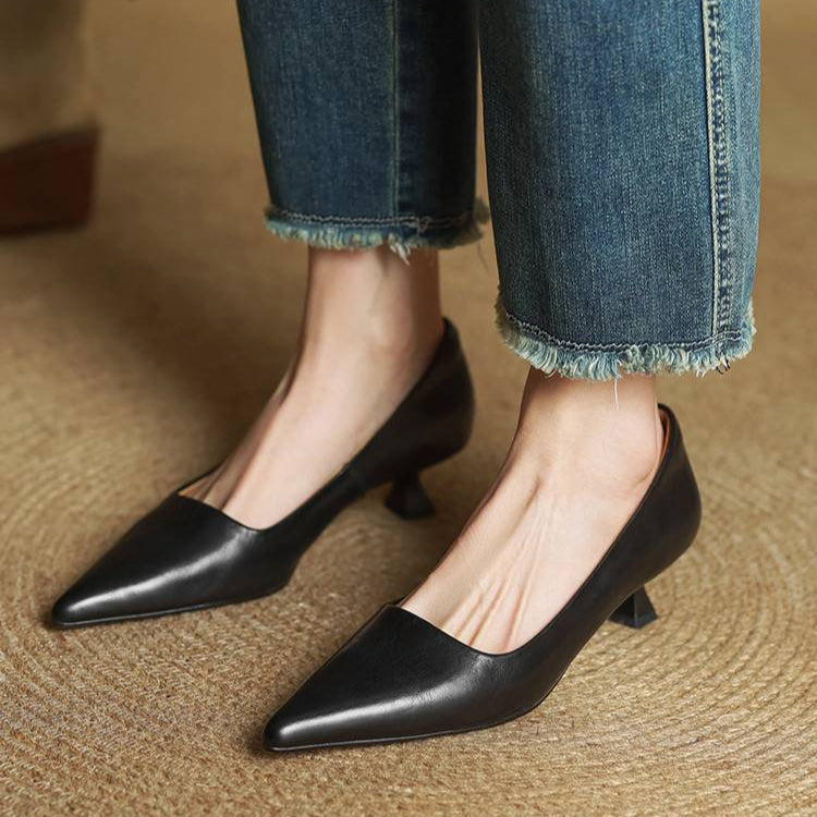 Anok Tacones Altos de Cuero Auténtico