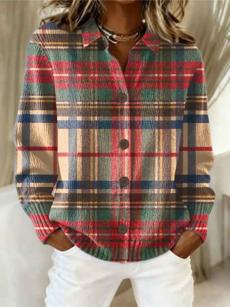 Gloria | Cardigan Scozzese Multicolore con Bottoni