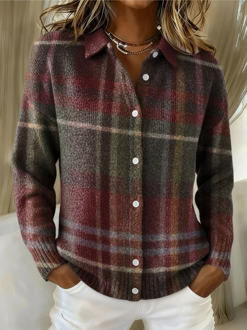 Eleonora | Cardigan Scozzese Classico in Maglia