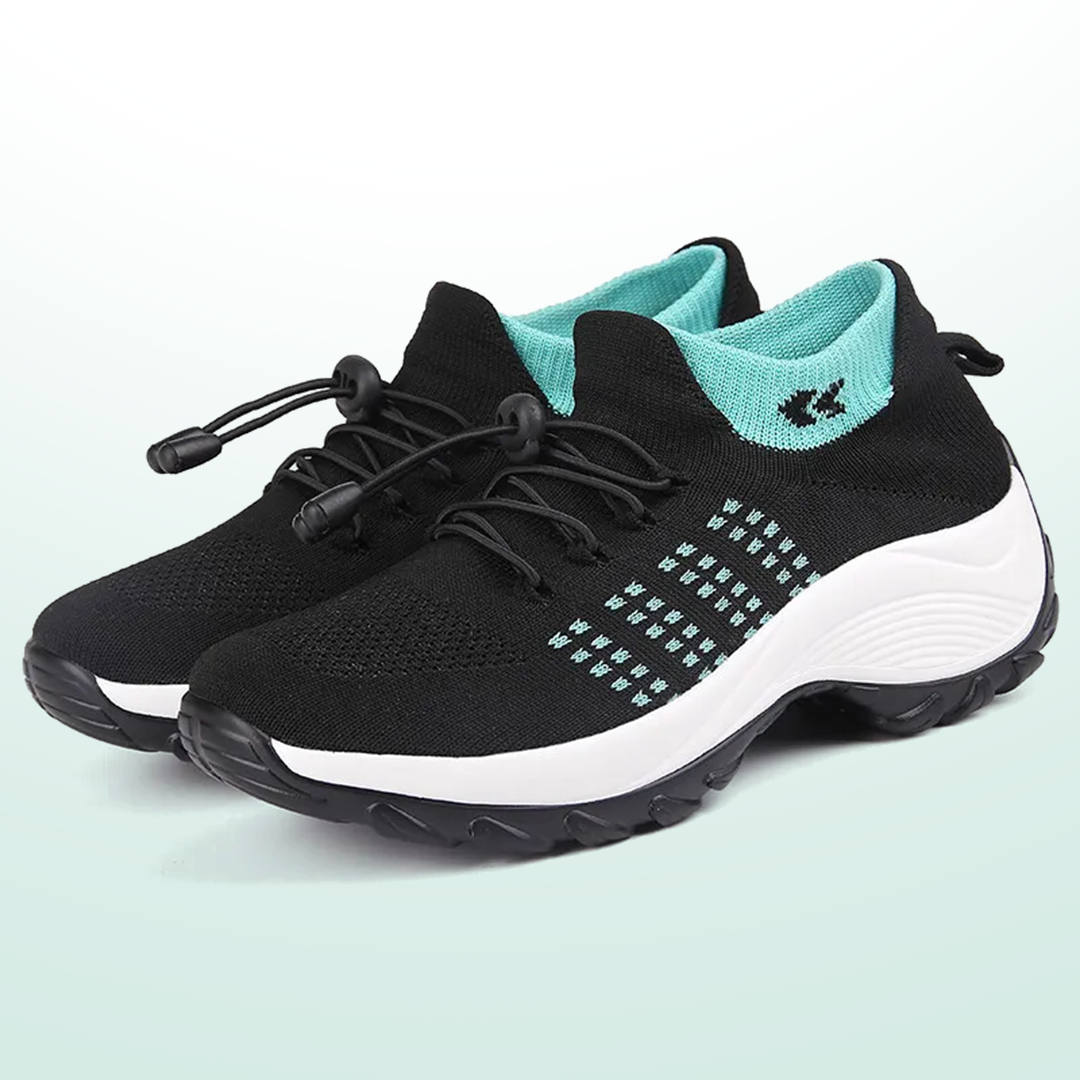 Ambulo Zapatos Ortopédicos de Tejido - Verde Negro
