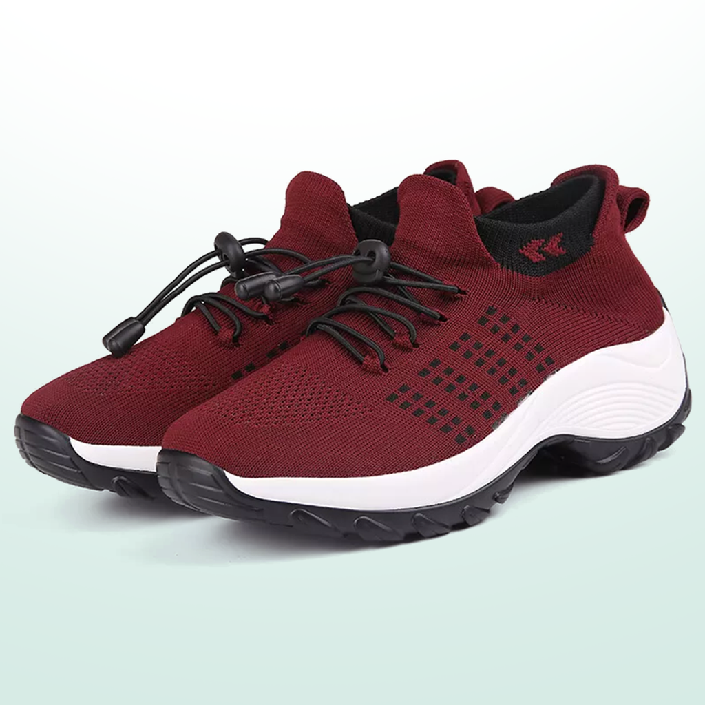 Zapatos ortopédicos Ambulo de tejido de punto - Negro Rojo
