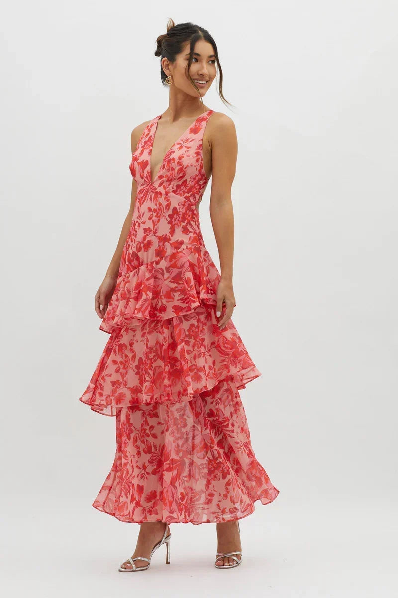 Vestido Lia™ | Vestido midi floral elegante