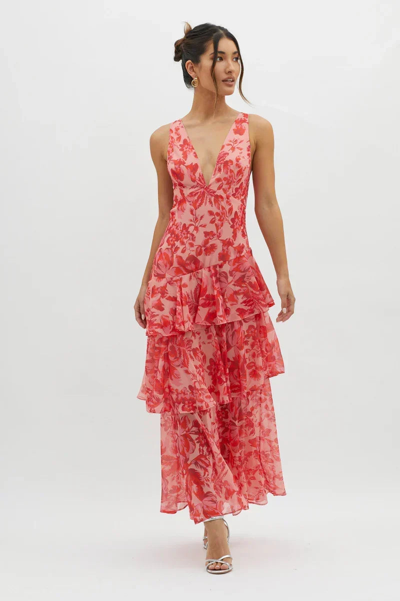 Vestido Lia™ | Vestido midi floral elegante