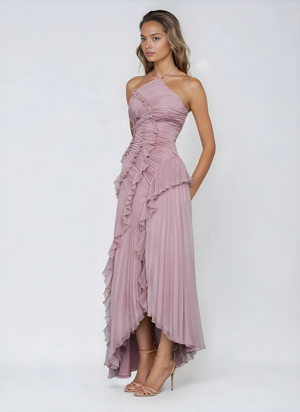 Vestido Lavanda Imperial | Elegancia romántica con movimiento