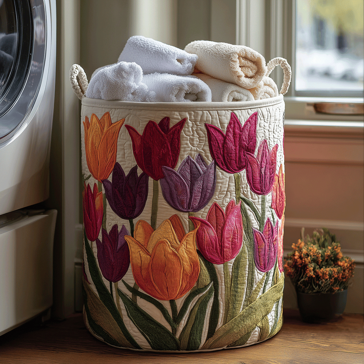 Tulipán Holandés | Cesta de Almacenamiento Acolchada