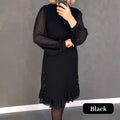 Estela | Vestido Elegante con Cristales y Escote Redondo