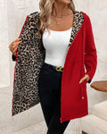 Adriana | Abrigo Reversible con Capucha y Estampado de Leopardo