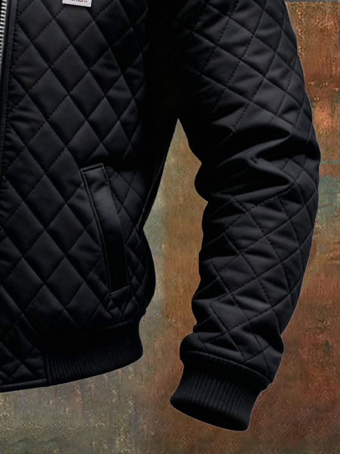 CHAQUETA NEGRA DE PIEL ARTIFICIAL CON HOMBROS ARTIFICIALES