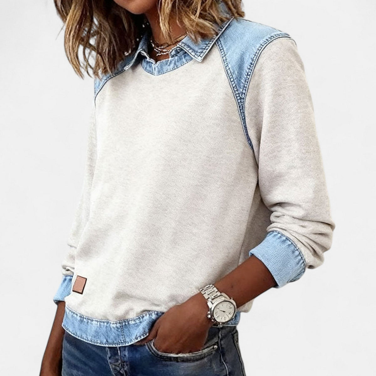 Blusa de manga larga a la moda