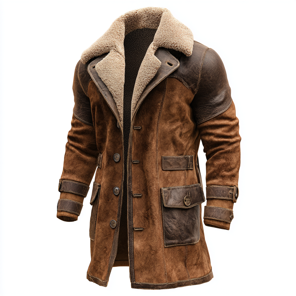 Rodrigo™ | Abrigo Vintage de Cuero Marrón con Shearling