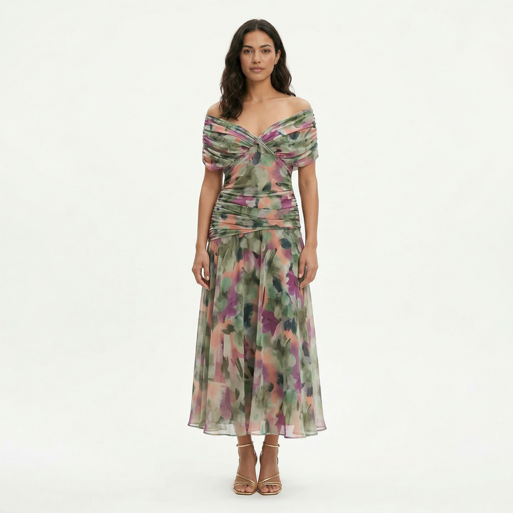 Dalma™ | Vestido Elegante Estampado y Silueta Fluida