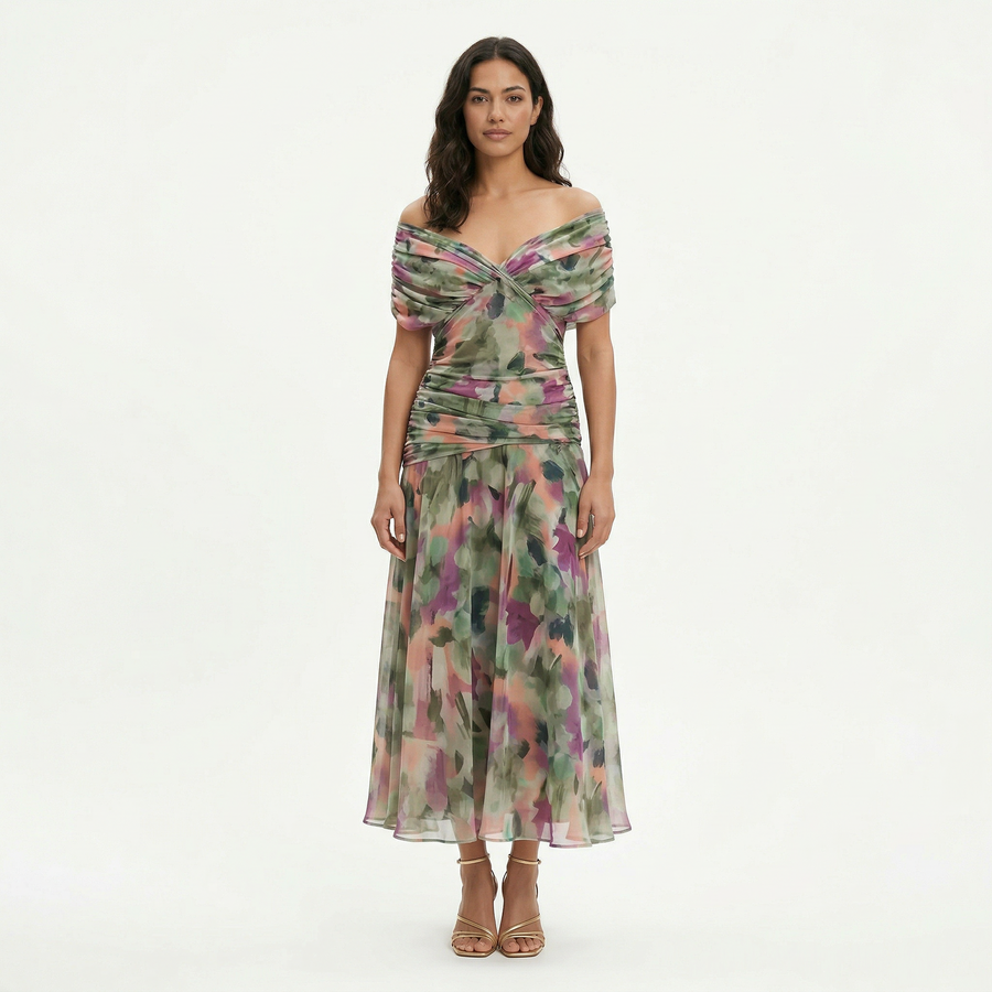 Dalma™ | Vestido Elegante Estampado y Silueta Fluida