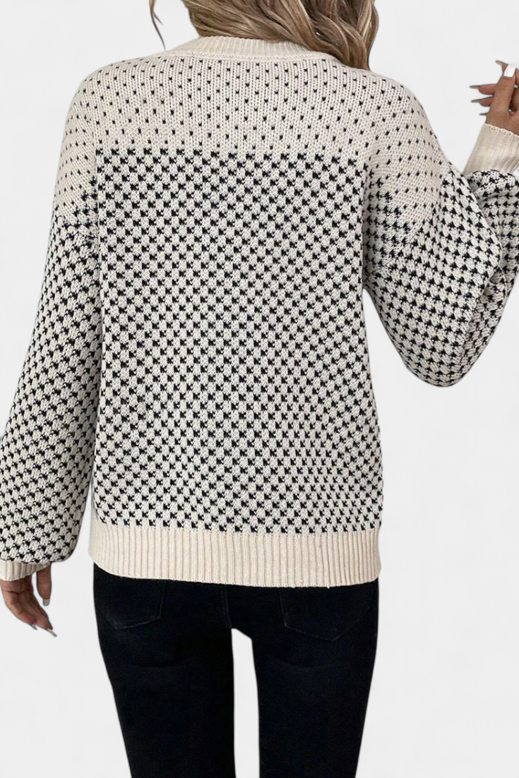 Rachael Jersey de Cuello Redondo en Bloques de Color