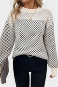 Rachael Jersey de Cuello Redondo en Bloques de Color