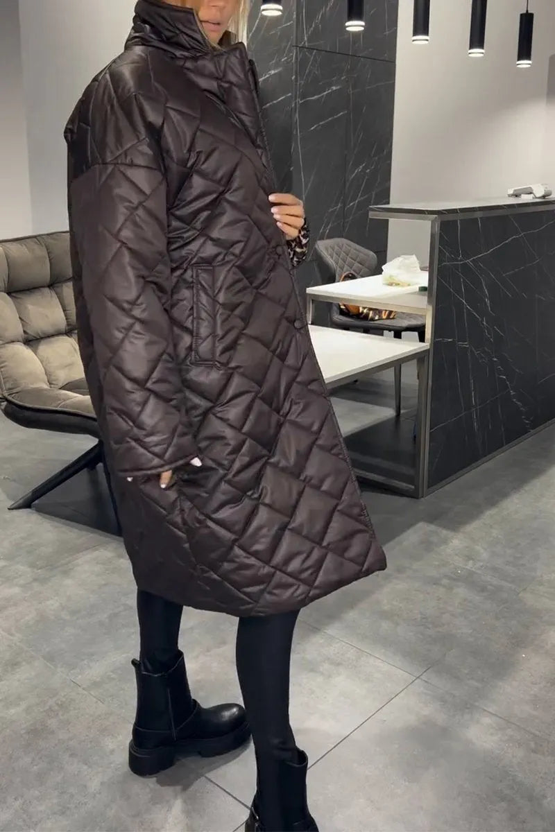Beata | Abrigo acolchado reversible con forro de leopardo