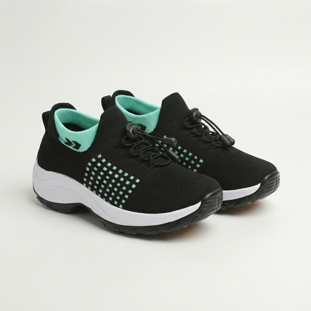 Ambulo Zapatos Ortopédicos de Tejido - Verde Negro