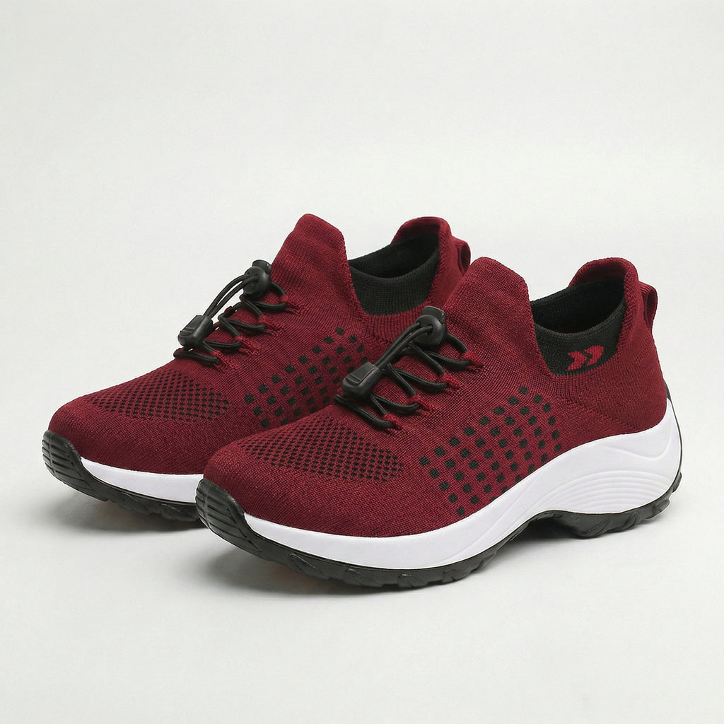 Zapatos ortopédicos Ambulo de tejido de punto - Negro Rojo