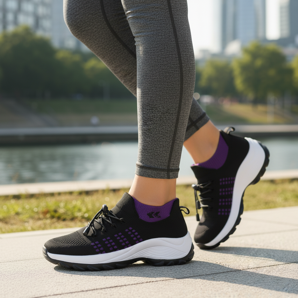 Ambulo Zapatos Ortopédicos Tejido - Púrpura Negro