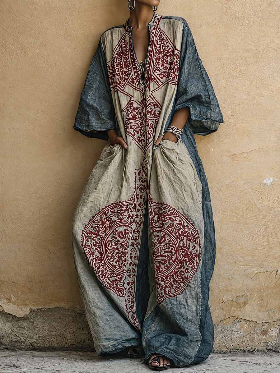 Jumpsuit S Estampado Cuello en V Vintage