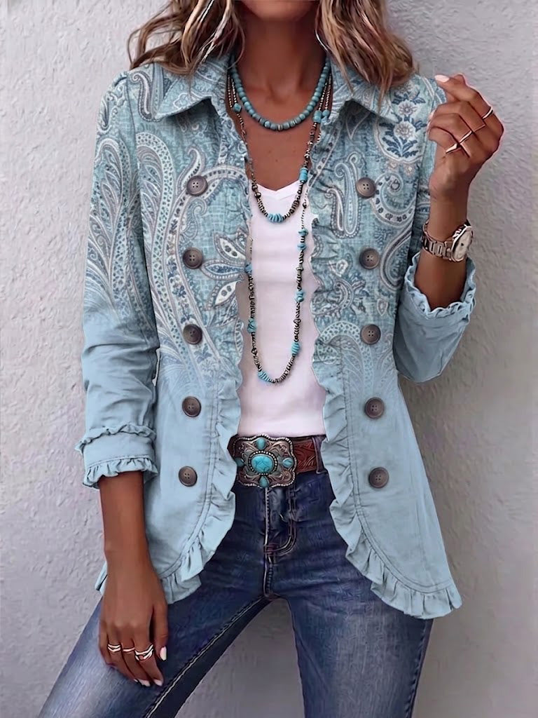 Asunción | Chaqueta cachemira vintage con volantes